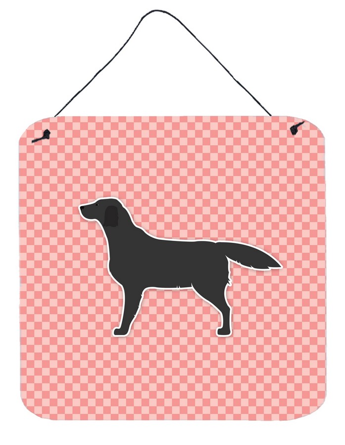BB3608DS66 Black Labrador Retriever Checkerboard Pink Wall or Door Hanging Prints