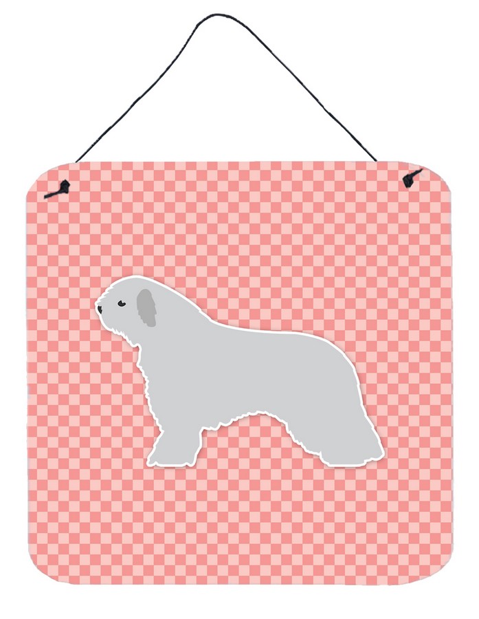 Spanish Water Dog Checkerboard Pink Wall or Door Hanging Prints