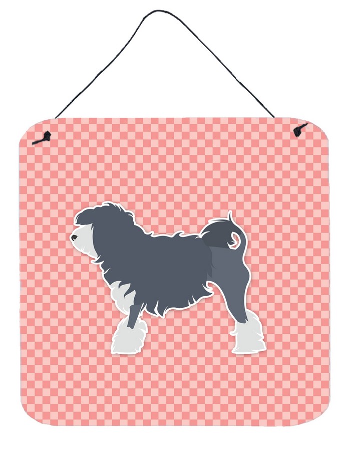 Lowchen Checkerboard Pink Wall or Door Hanging Prints