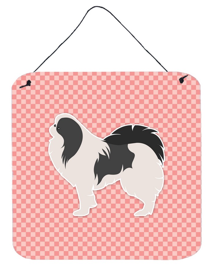 Japanese Chin Checkerboard Pink Wall or Door Hanging Prints