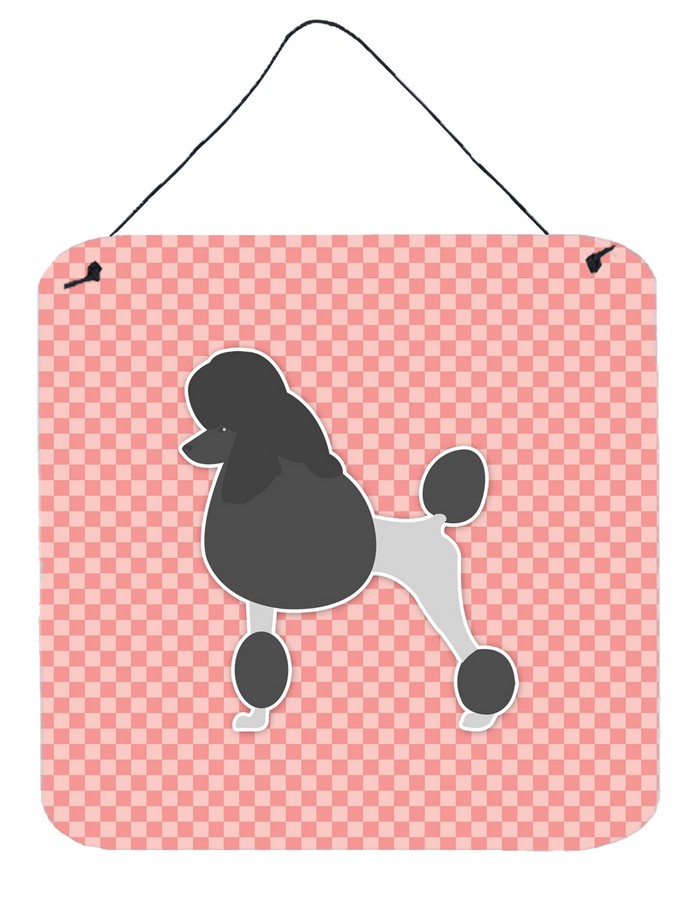 Poodle Checkerboard Pink Wall or Door Hanging Prints