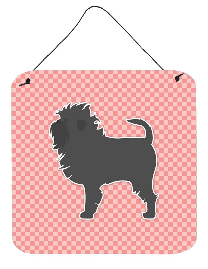 BB3648DS66 Affenpinscher Checkerboard Pink Wall or Door Hanging Prints