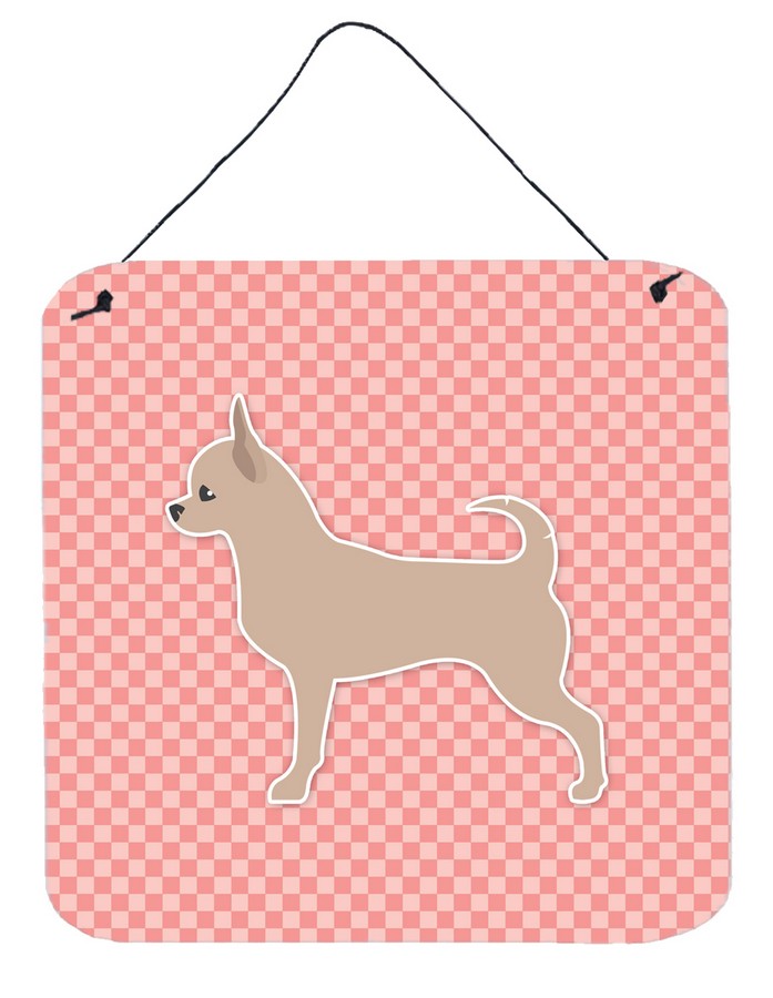 Chihuahua Checkerboard Pink Wall or Door Hanging Prints