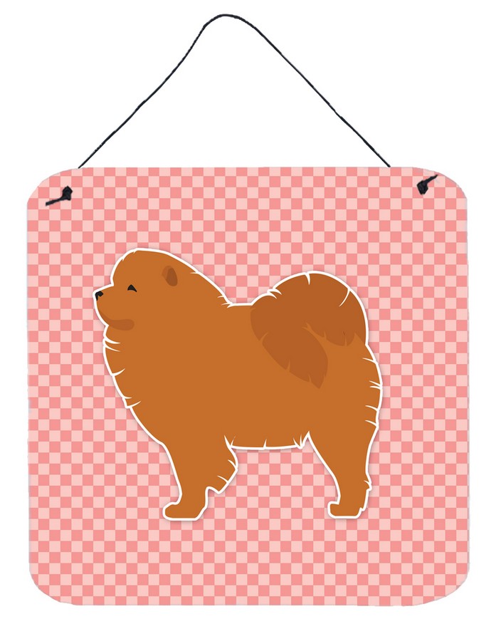 Chow Chow Checkerboard Pink Wall or Door Hanging Prints