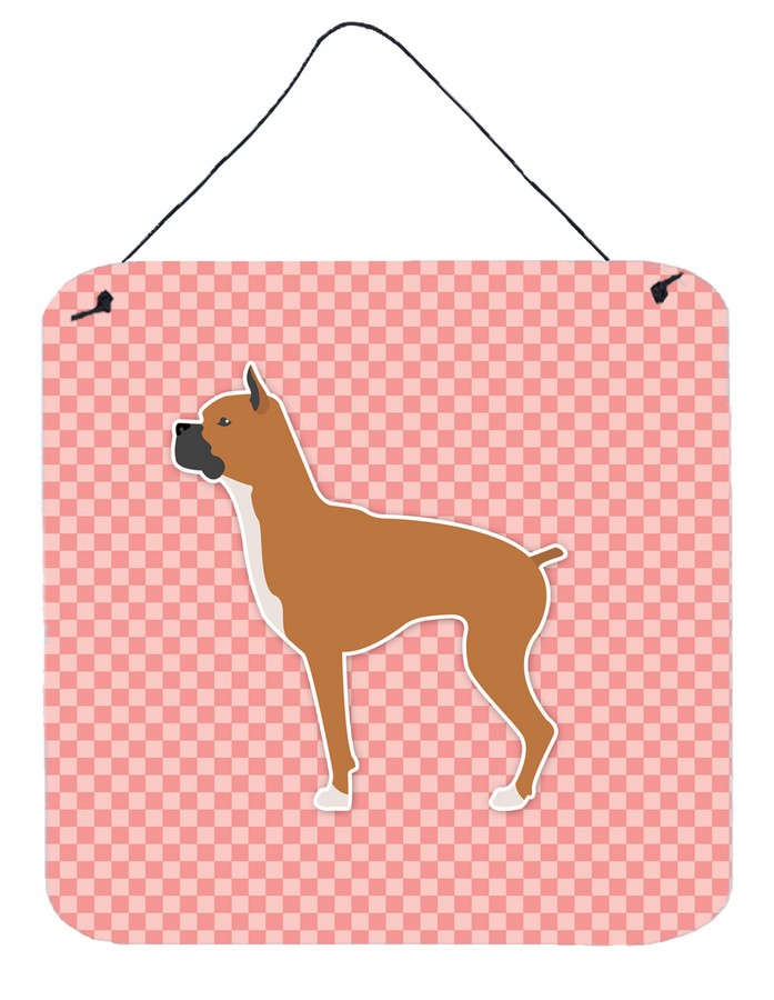Boxer Checkerboard Pink Wall or Door Hanging Prints