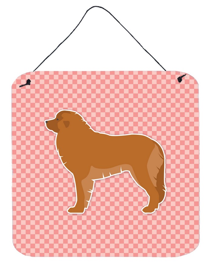 Leonberger Checkerboard Pink Wall or Door Hanging Prints