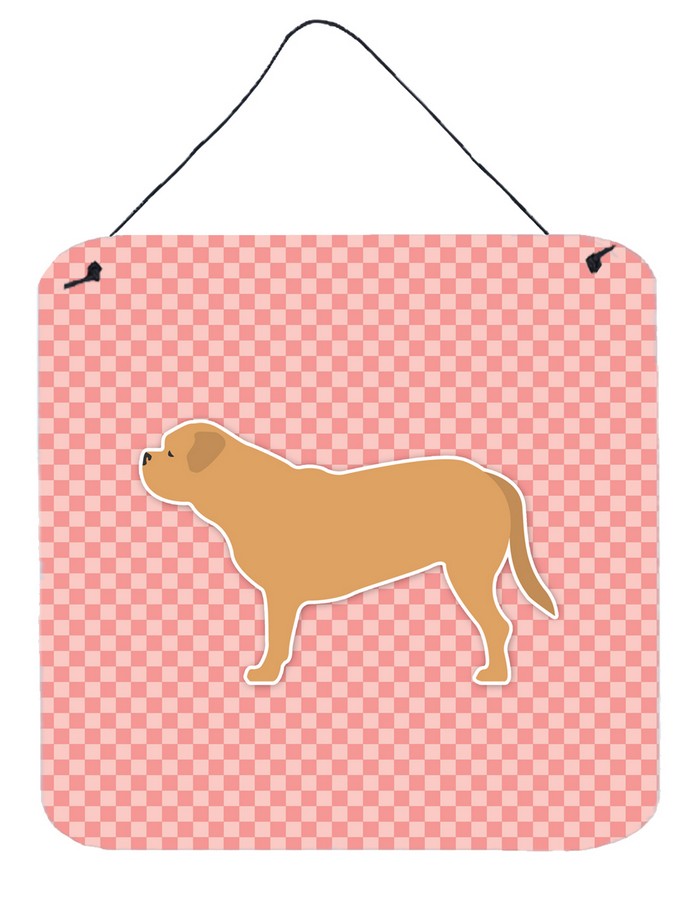 Dogue de Bordeaux Checkerboard Pink Wall or Door Hanging Prints