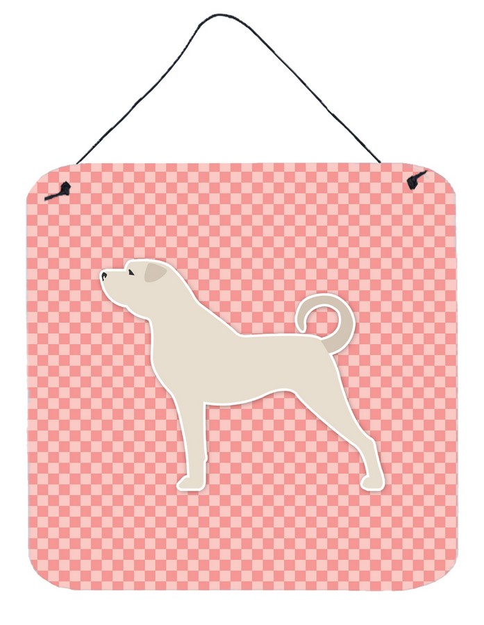 Anatolian Shepherd Checkerboard Pink Wall or Door Hanging Prints