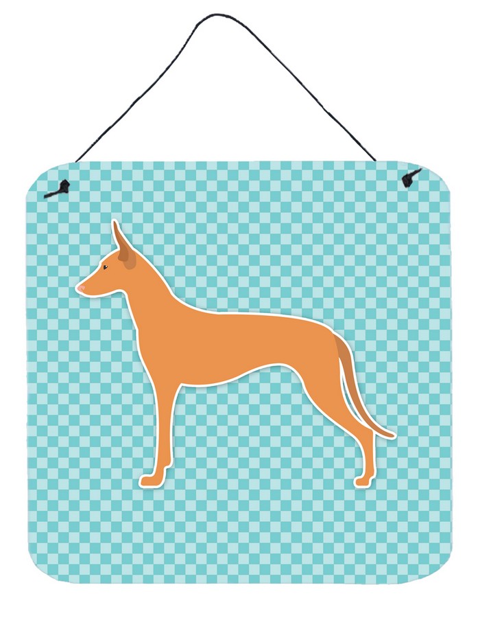 Pharaoh Hound Checkerboard Blue Wall or Door Hanging Prints