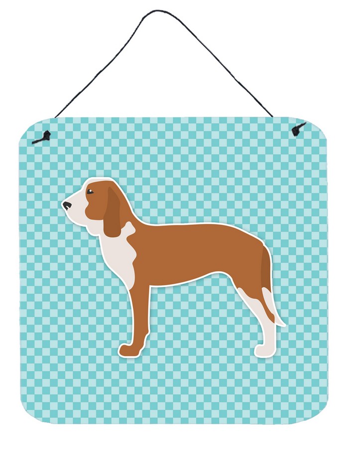 Spanish Hound Checkerboard Blue Wall or Door Hanging Prints
