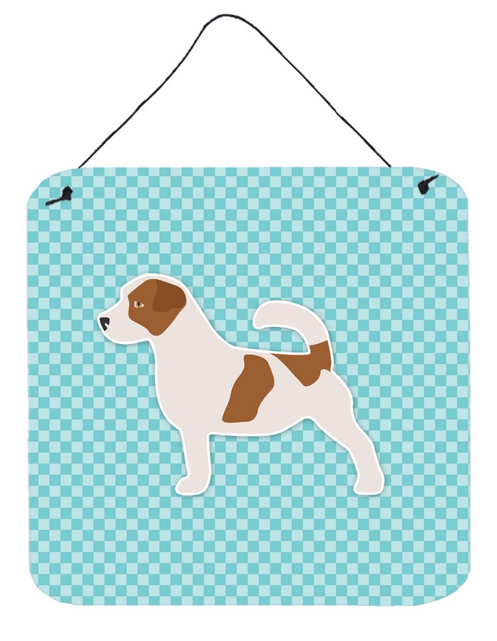 Jack Russell Terrier Checkerboard Blue Wall or Door Hanging Prints