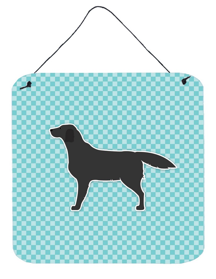 BB3708DS66 Black Labrador Retriever Checkerboard Blue Wall or Door Hanging Prints