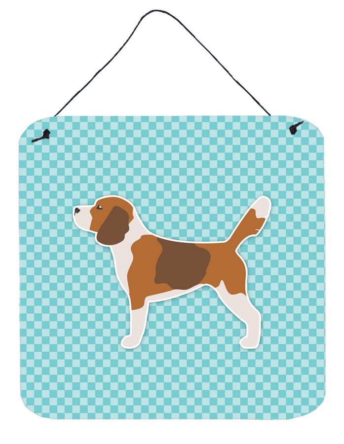 Beagle Checkerboard Blue Wall or Door Hanging Prints
