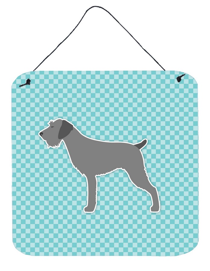 BB3711DS66 German Wirehaired Pointer Checkerboard Blue Wall or Door Hanging Prints