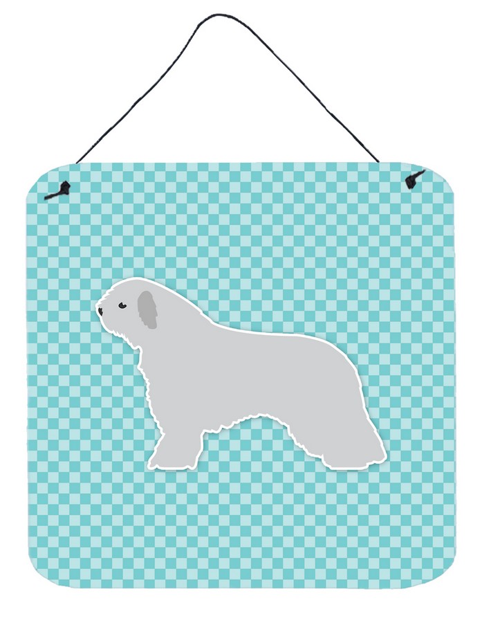 Spanish Water Dog Checkerboard Blue Wall or Door Hanging Prints