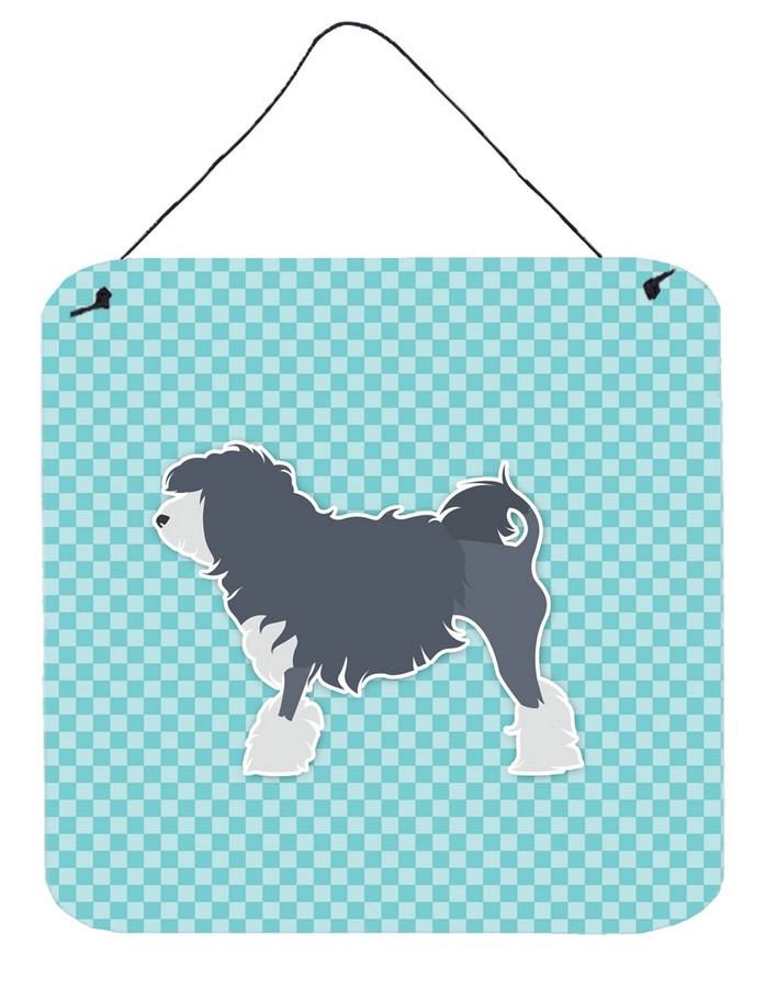 Lowchen Checkerboard Blue Wall or Door Hanging Prints