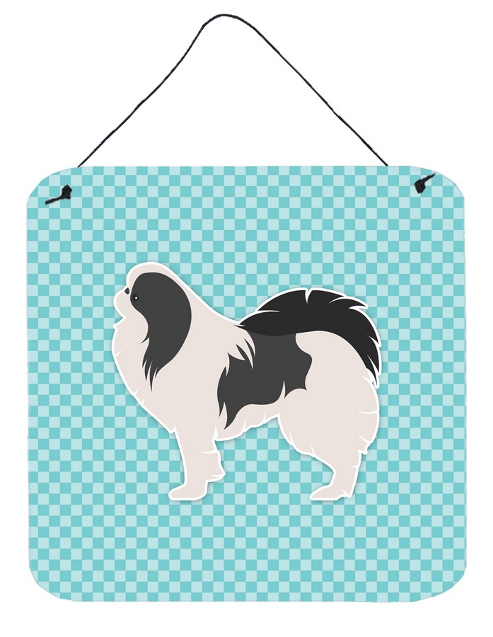 Japanese Chin Checkerboard Blue Wall or Door Hanging Prints