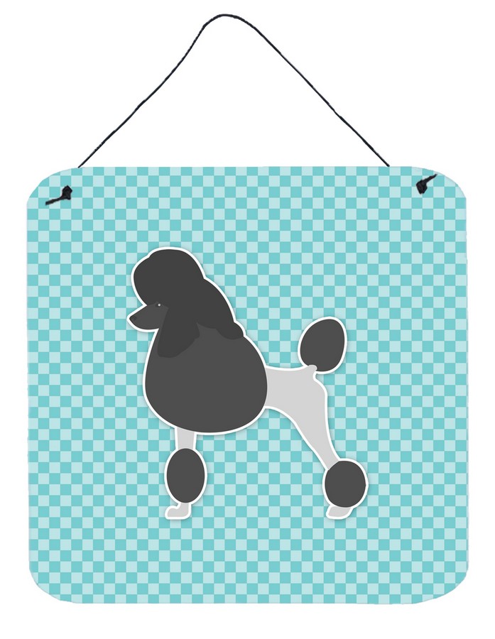 Poodle Checkerboard Blue Wall or Door Hanging Prints
