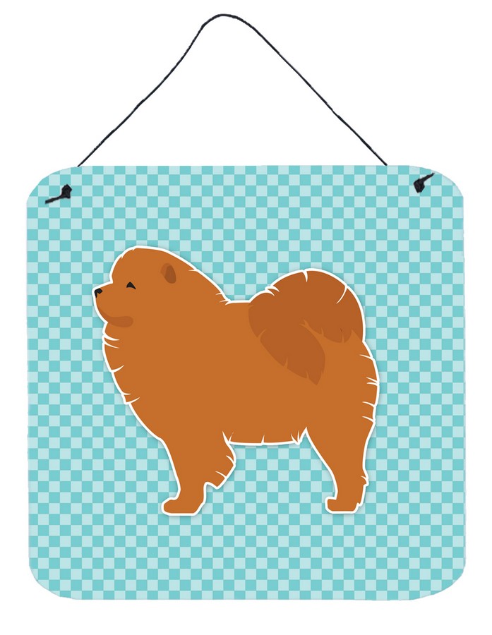 Chow Chow Checkerboard Blue Wall or Door Hanging Prints