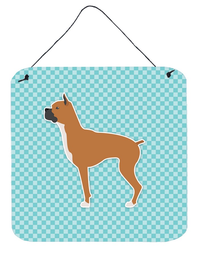 Boxer Checkerboard Blue Wall or Door Hanging Prints