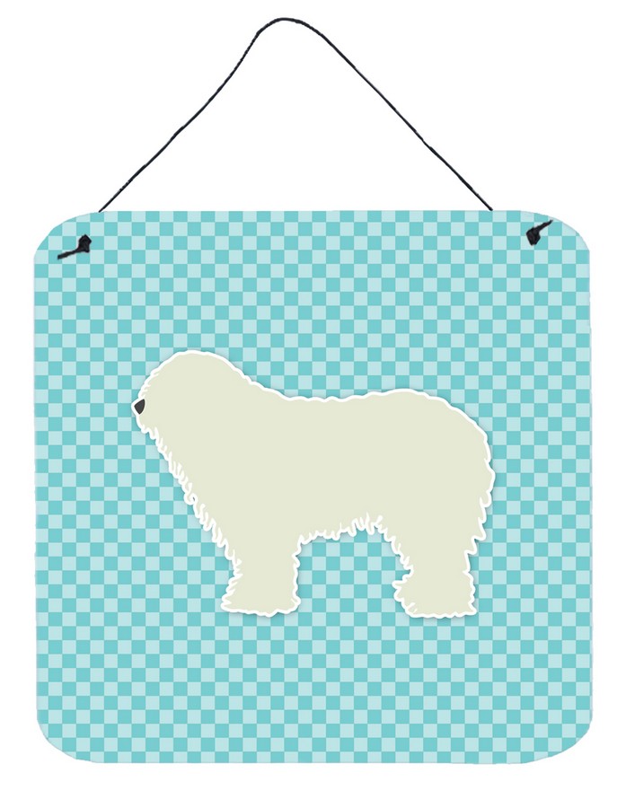 Komondor Checkerboard Blue Wall or Door Hanging Prints