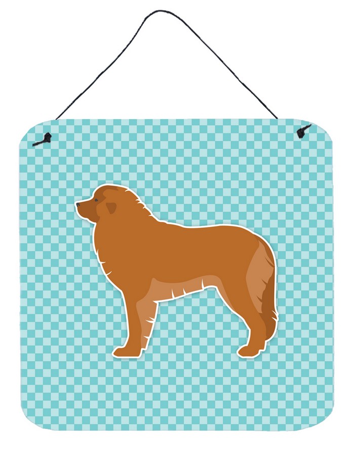 BB3758DS66 Leonberger Checkerboard Blue Wall or Door Hanging Prints