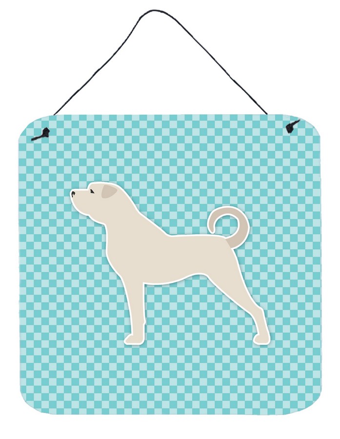 Anatolian Shepherd Checkerboard Blue Wall or Door Hanging Prints