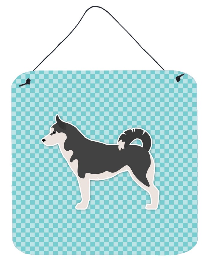 Siberian Husky Checkerboard Blue Wall or Door Hanging Prints