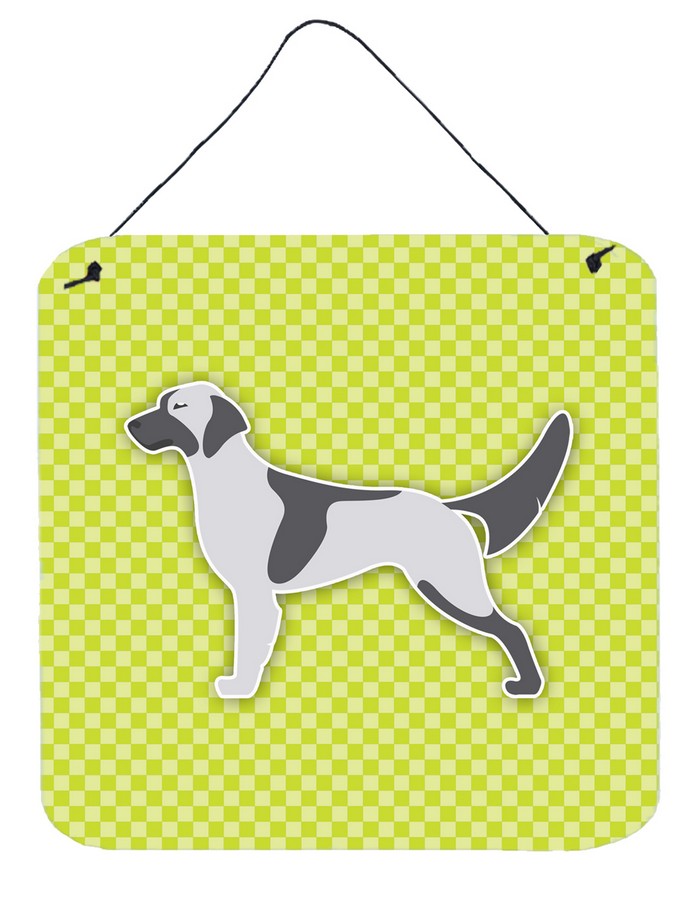 English Setter Checkerboard Green Wall or Door Hanging Prints