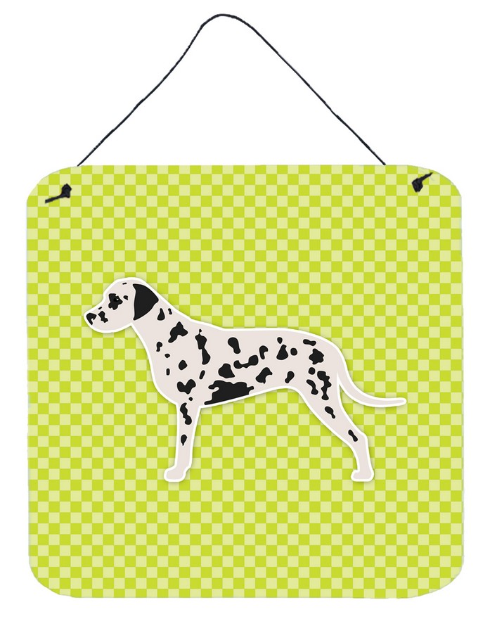 Dalmatian Checkerboard Green Wall or Door Hanging Prints