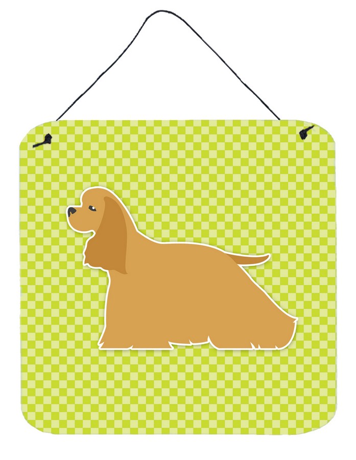 Cocker Spaniel Checkerboard Green Wall or Door Hanging Prints