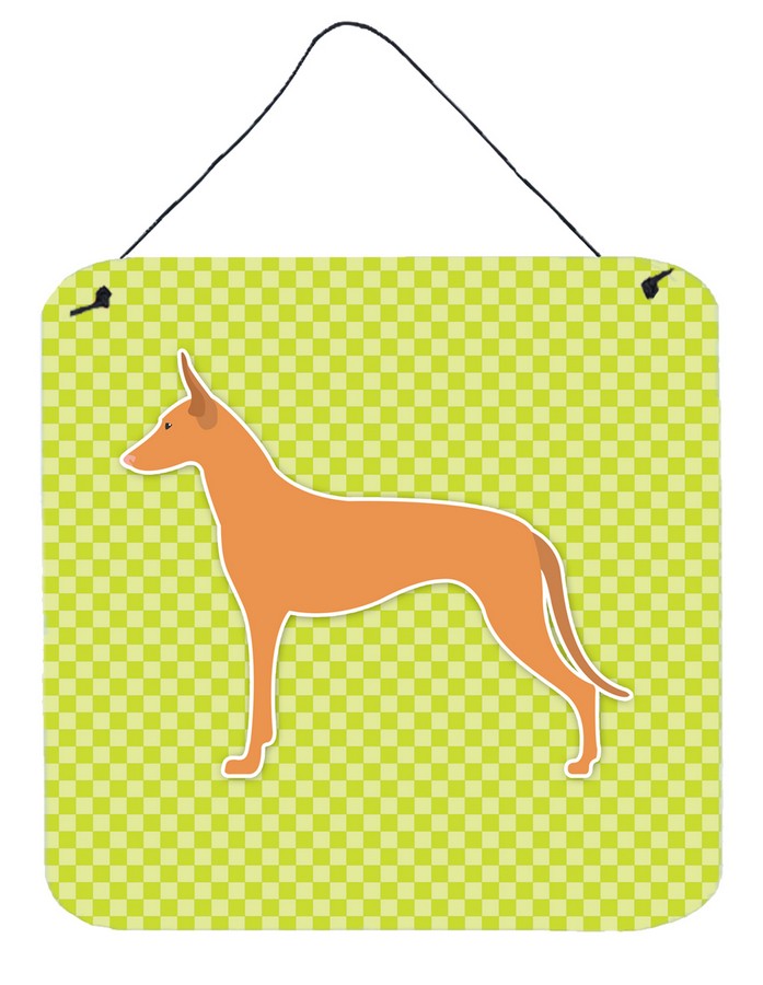 Pharaoh Hound Checkerboard Green Wall or Door Hanging Prints