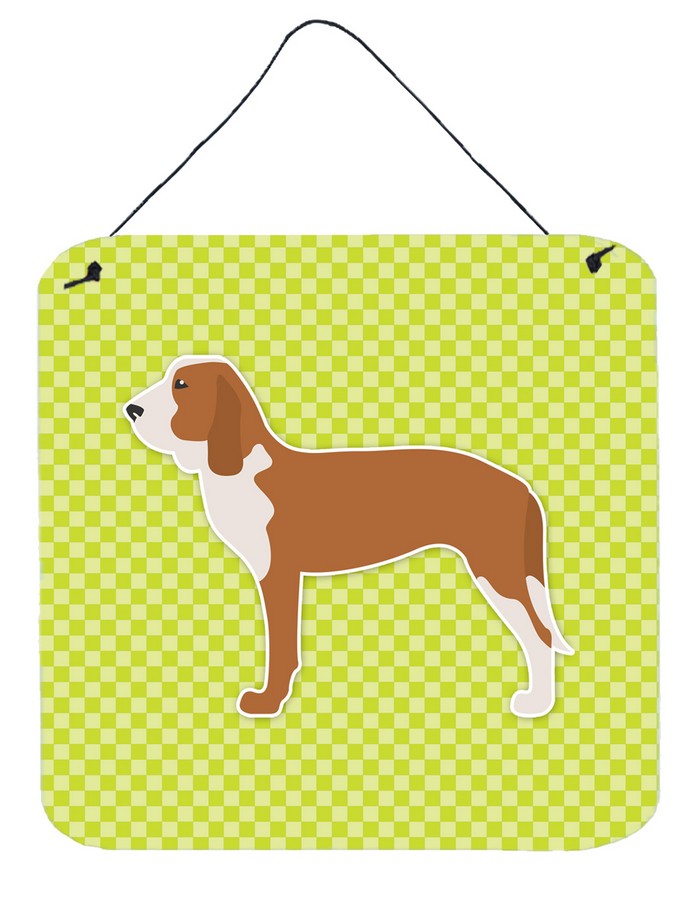 Spanish Hound Checkerboard Green Wall or Door Hanging Prints