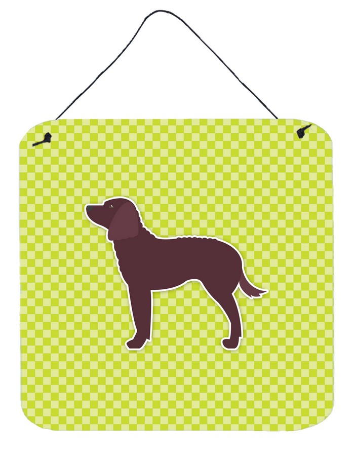 American Water Spaniel Checkerboard Green Wall or Door Hanging Prints