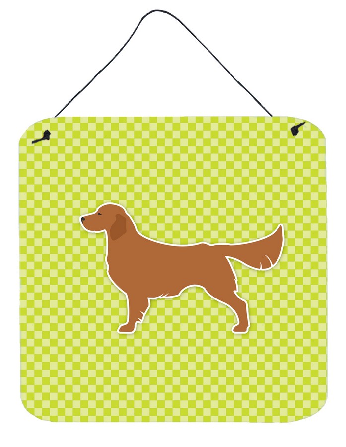 Golden Retriever Checkerboard Green Wall or Door Hanging Prints