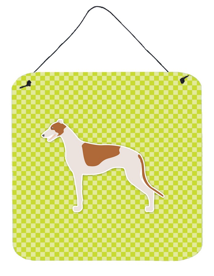 Greyhound Checkerboard Green Wall or Door Hanging Prints
