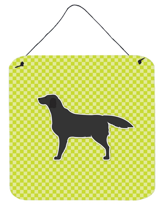 BB3808DS66 Black Labrador Retriever Checkerboard Green Wall or Door Hanging Prints