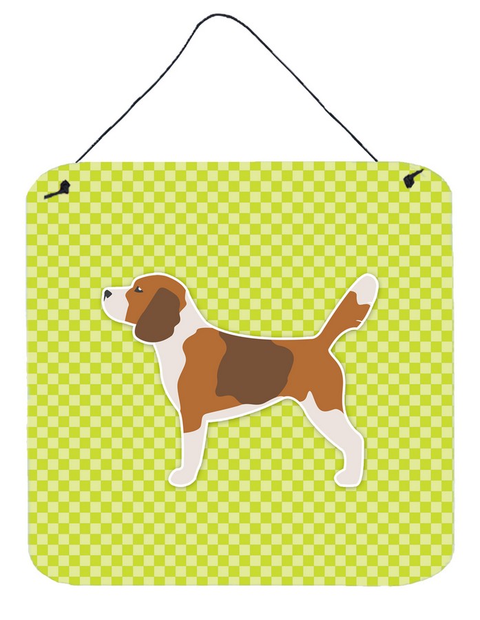 Beagle Checkerboard Green Wall or Door Hanging Prints