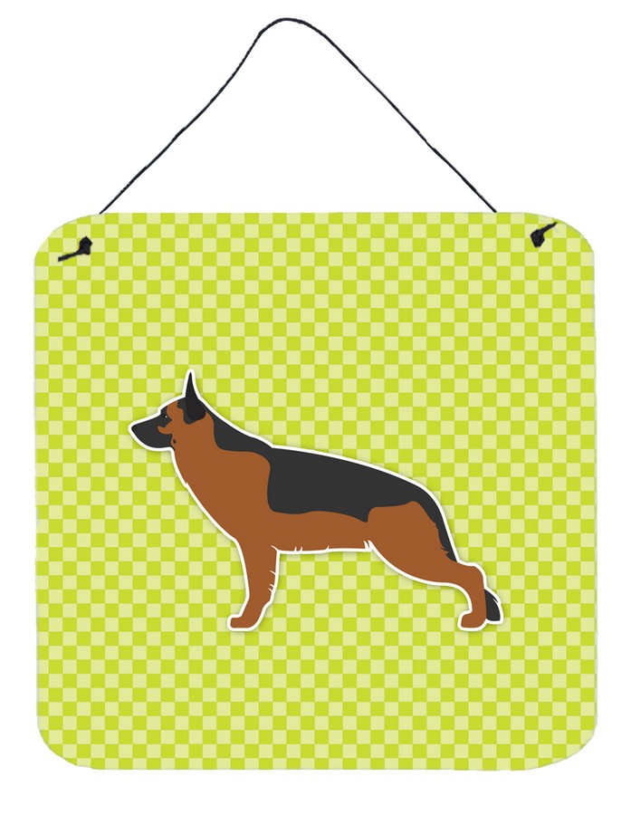 German Shepherd Checkerboard Green Wall or Door Hanging Prints
