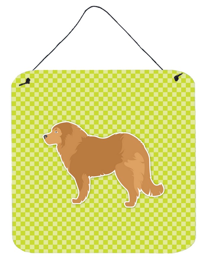 Caucasian Shepherd Dog Checkerboard Green Wall or Door Hanging Prints