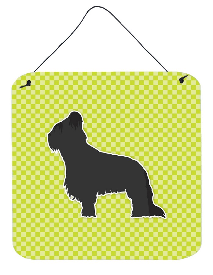Briard Checkerboard Green Wall or Door Hanging Prints