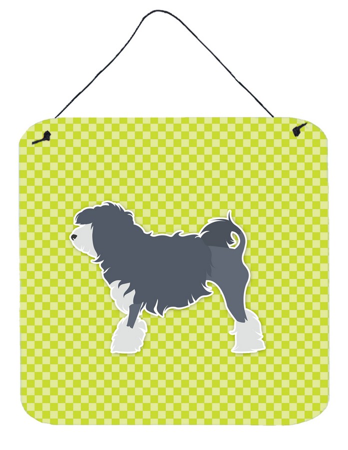 Lowchen Checkerboard Green Wall or Door Hanging Prints