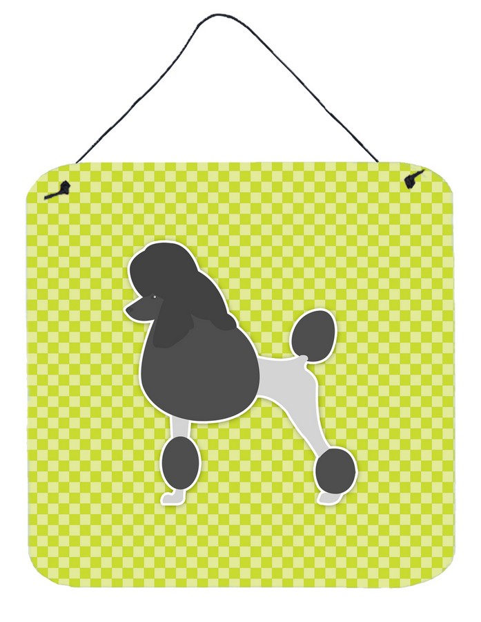Poodle Checkerboard Green Wall or Door Hanging Prints
