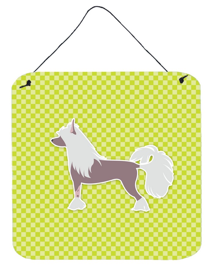Chinese Crested Checkerboard Green Wall or Door Hanging Prints