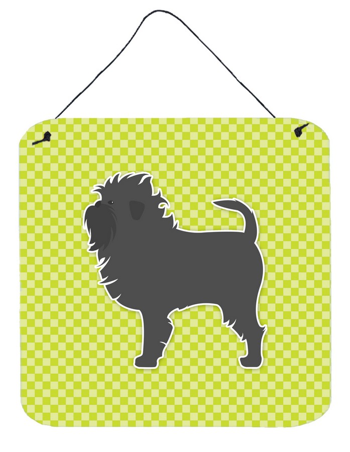 Affenpinscher Checkerboard Green Wall or Door Hanging Prints