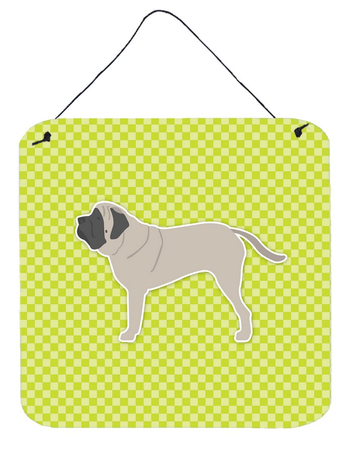 English Mastiff Checkerboard Green Wall or Door Hanging Prints