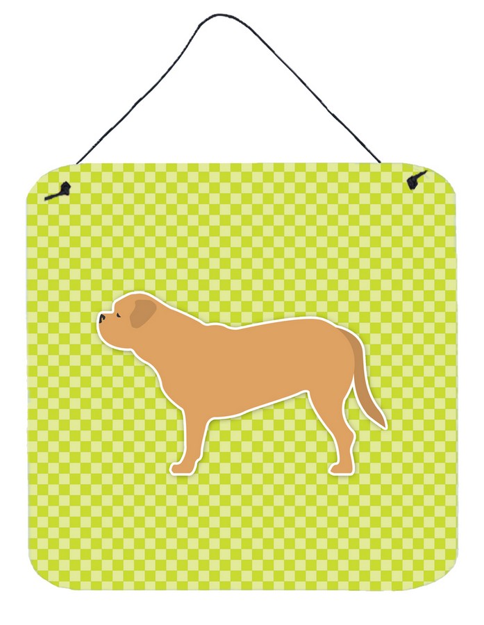 Dogue de Bordeaux Checkerboard Green Wall or Door Hanging Prints