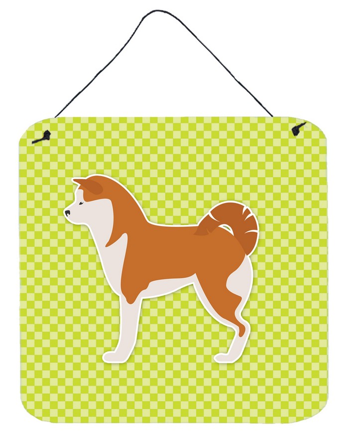 Akita Checkerboard Green Wall or Door Hanging Prints