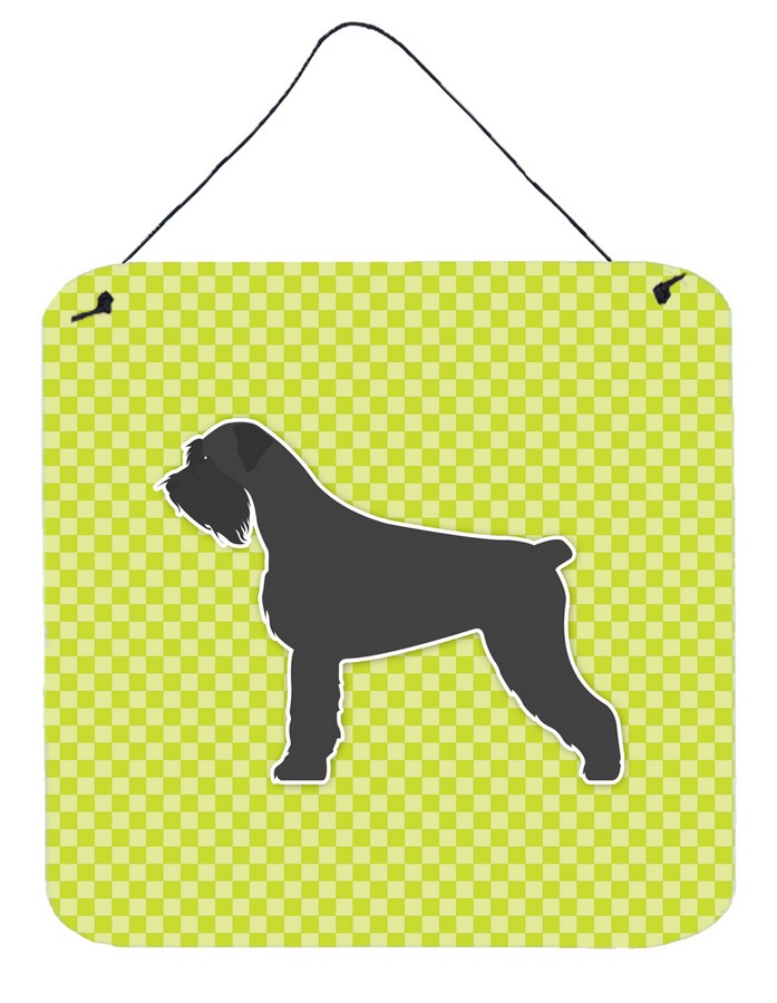 Giant Schnauzer Checkerboard Green Wall or Door Hanging Prints