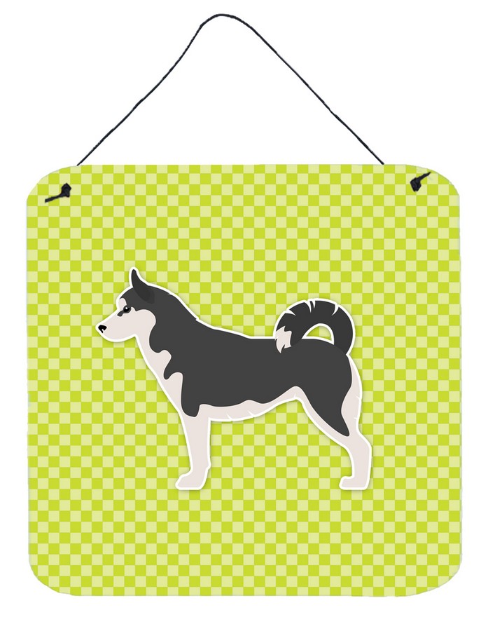 Siberian Husky Checkerboard Green Wall or Door Hanging Prints